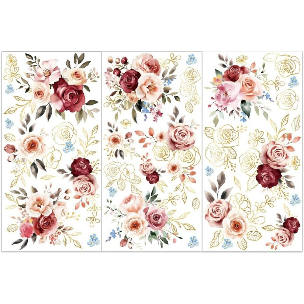 Gardening Tools Diy - 3pcs/Set Watercolor Roses Rub on Transfers