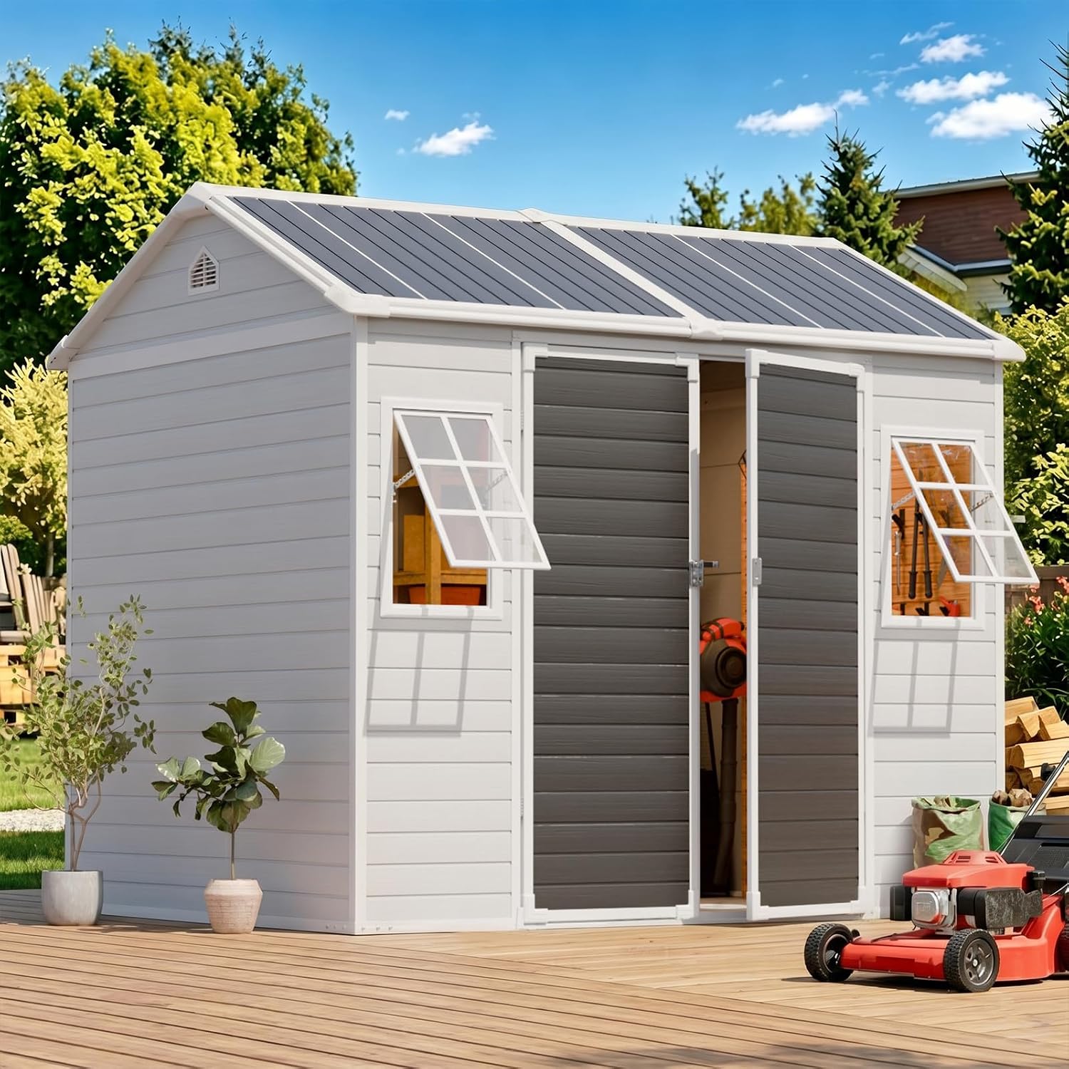 8x6 FT Resin Shed with Floor 1 - огляд і ціна Gardening Tools In