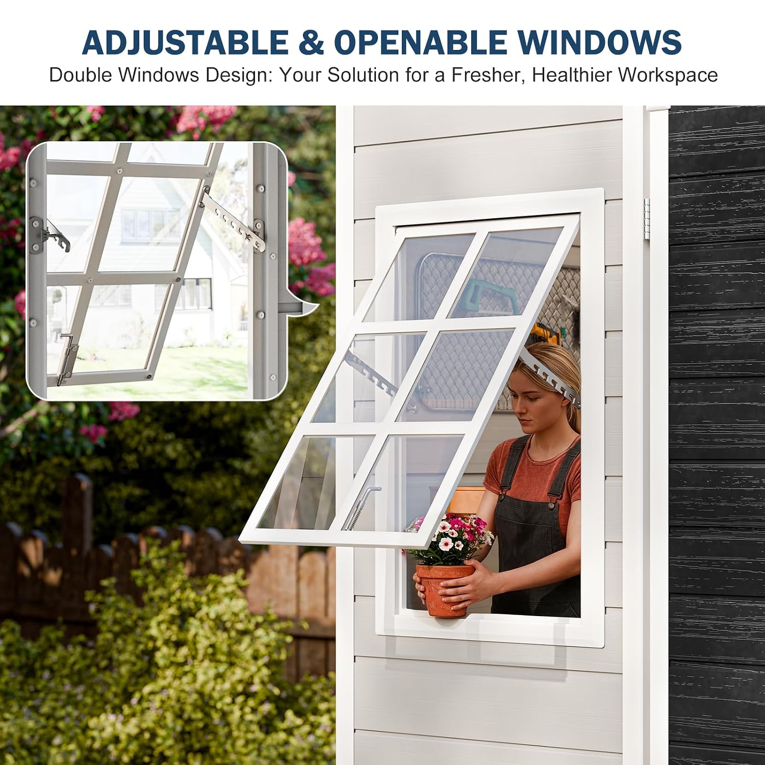 Resin Storage Shed w/Floor & O - огляд і ціна Gardening Tools In
