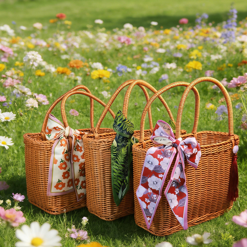 Handwoven Rattan Shopping Bask - огляд і ціна Gardening Tools Store