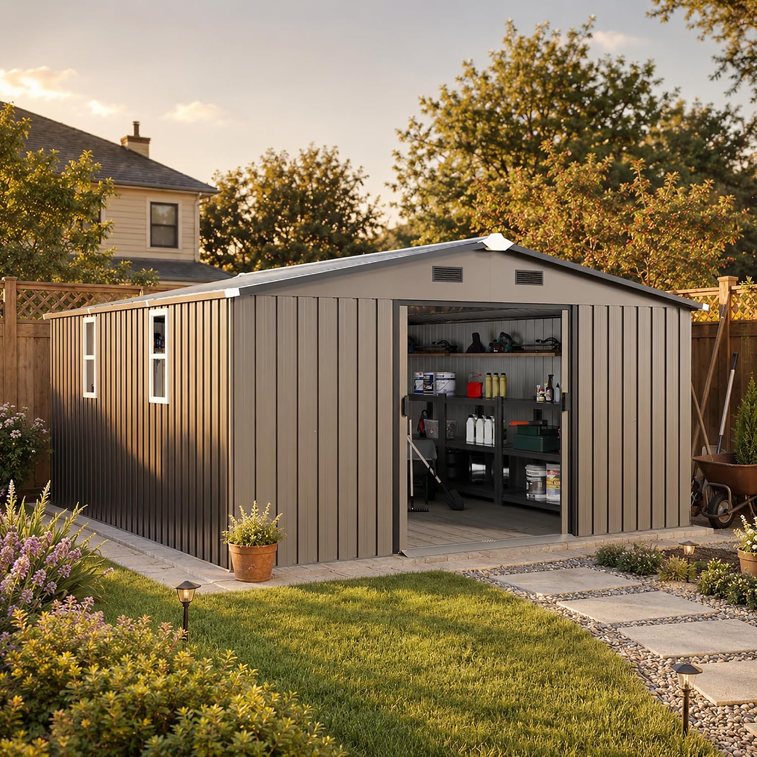 10x12 FT Outdoor Metal Storage - огляд і ціна Gardening Tools In