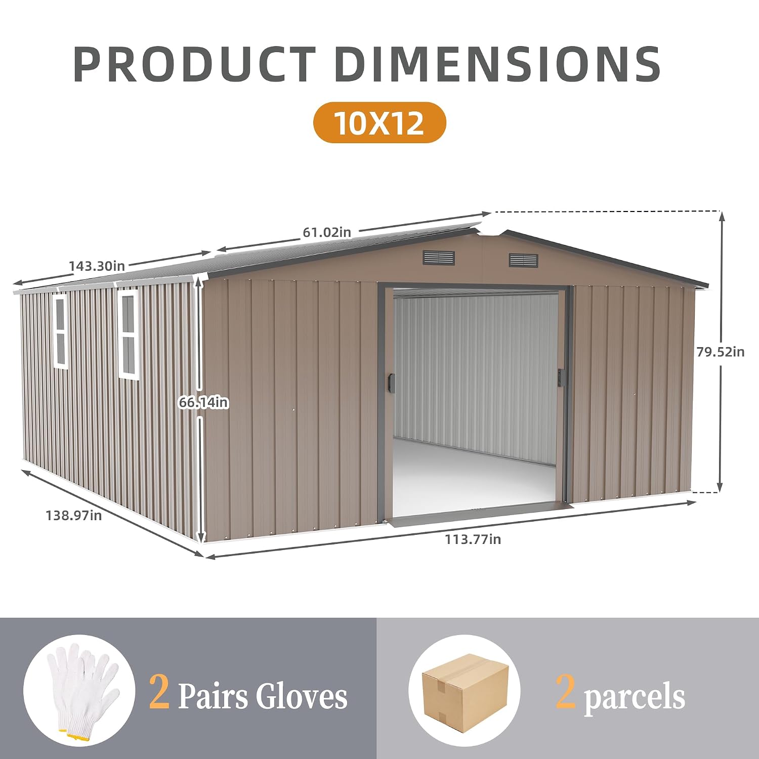 10x12 FT Outdoor Metal Storage - огляд і ціна Gardening Tools In
