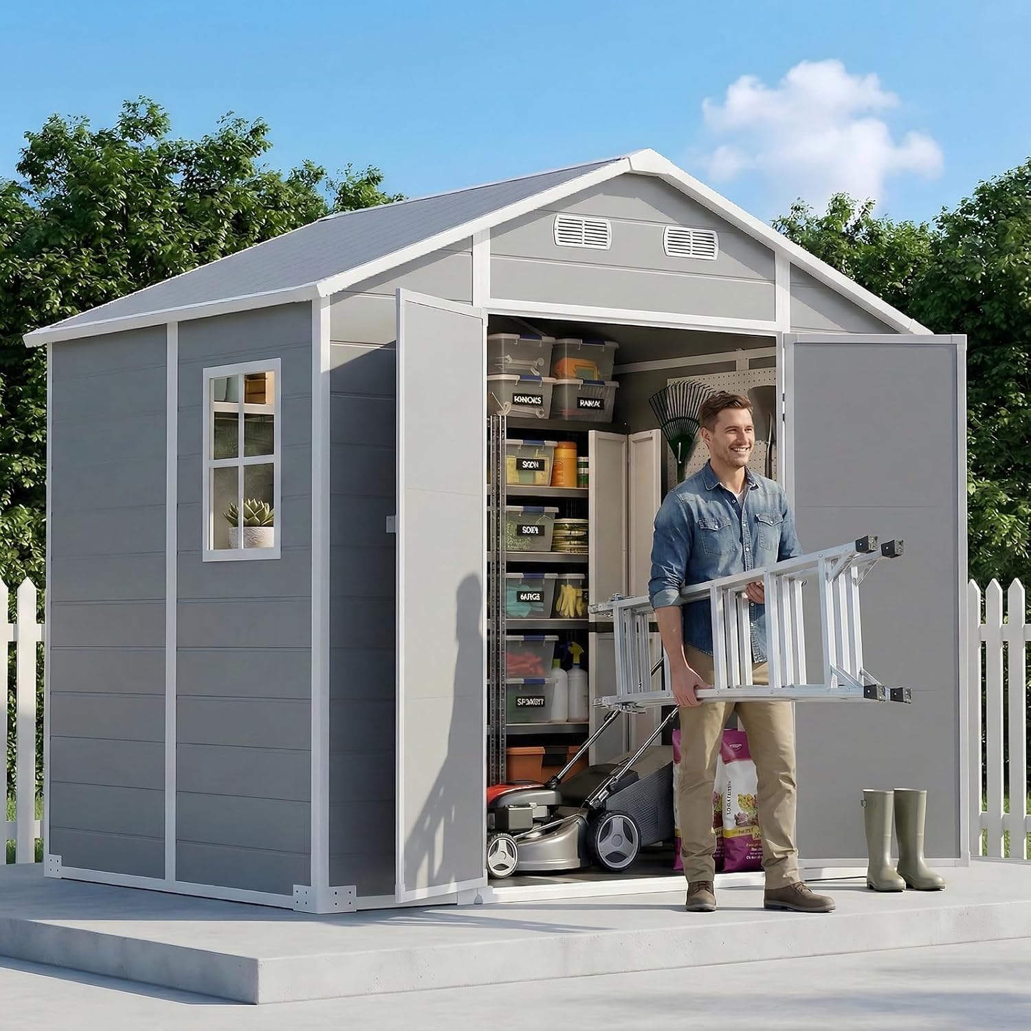 8×6 FT Outdoor Storage Shed wi - огляд і ціна Gardening Tools In