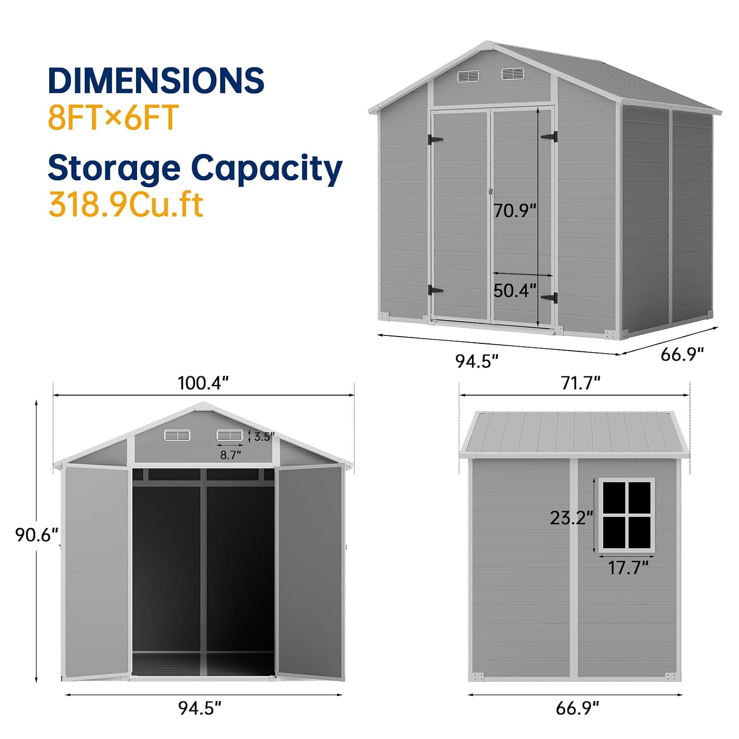 8×6 FT Outdoor Storage Shed wi - огляд і ціна Gardening Tools In