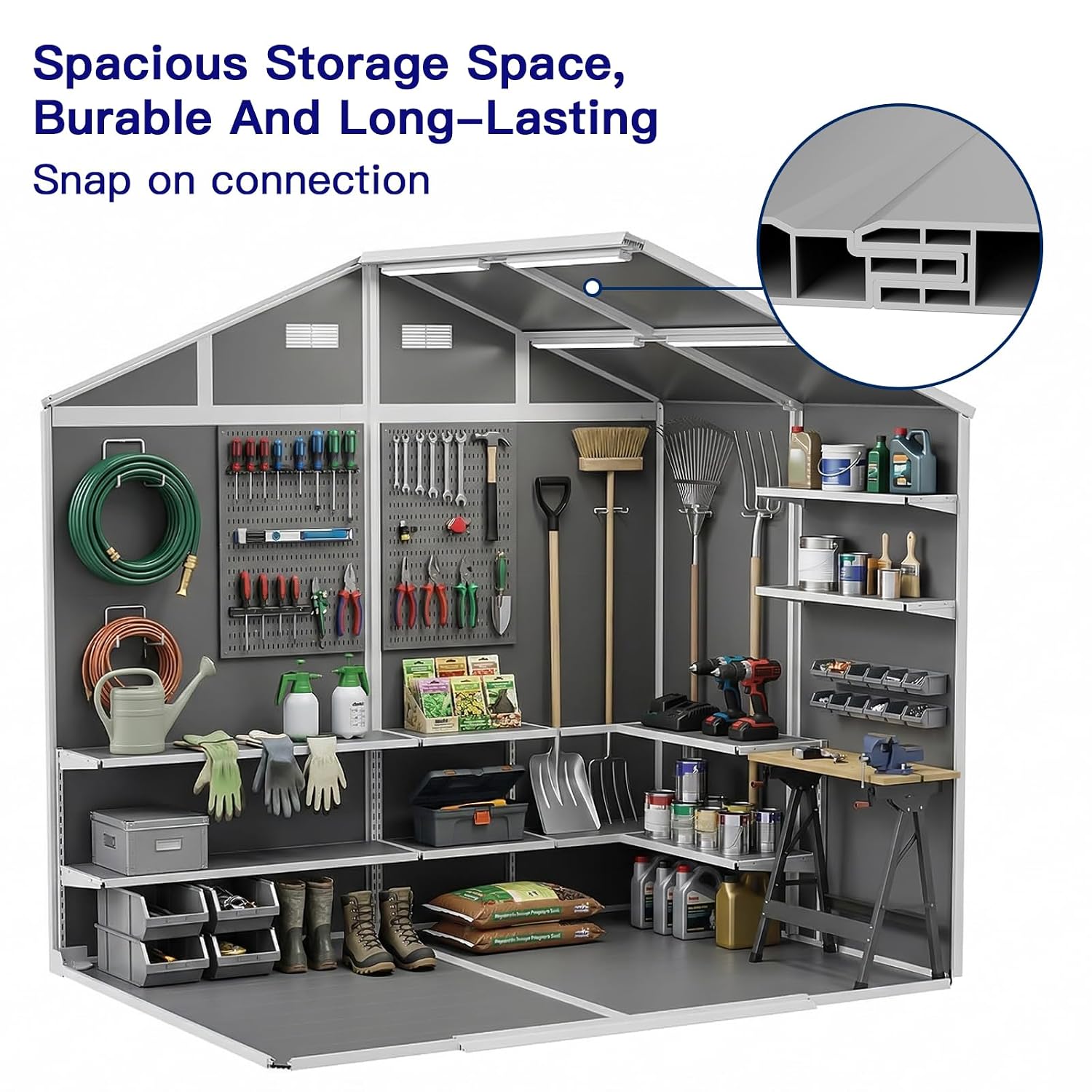 8×6 FT Outdoor Storage Shed wi - огляд і ціна Gardening Tools In
