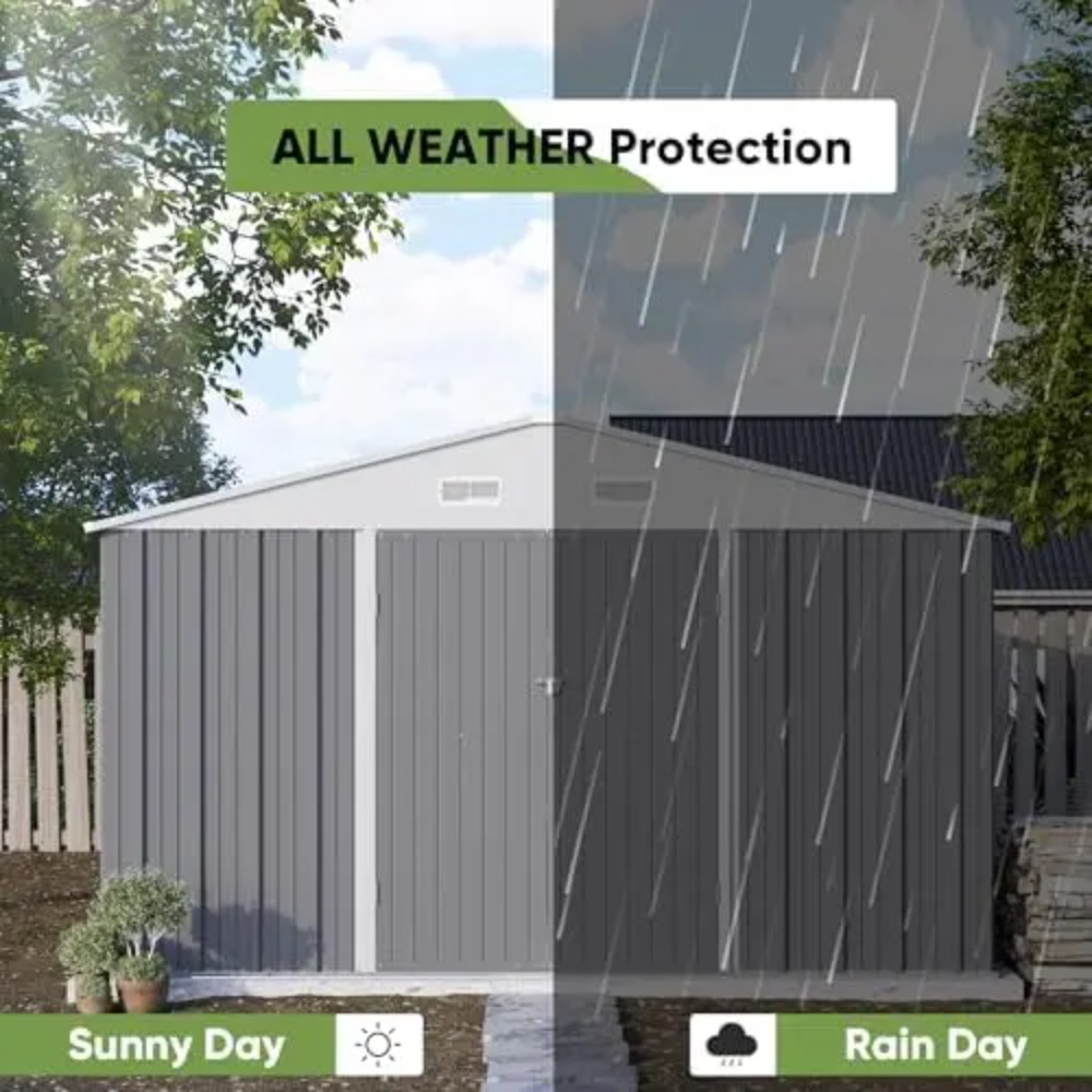 10x10 FT Metal Storage Shed, B - огляд і ціна Gardening Tools In